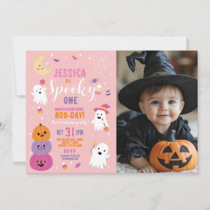 Halloween Verjaardag EEN Meisjes Party Geesten Pom Kaart