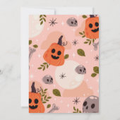 Halloween Verjaardag Een Meisjes Party Pompoen 1e Kaart (Achterkant)