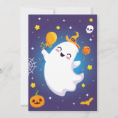 Halloween Verjaardag Ghost Happy Fun Schattige 1e Kaart (Achterkant)