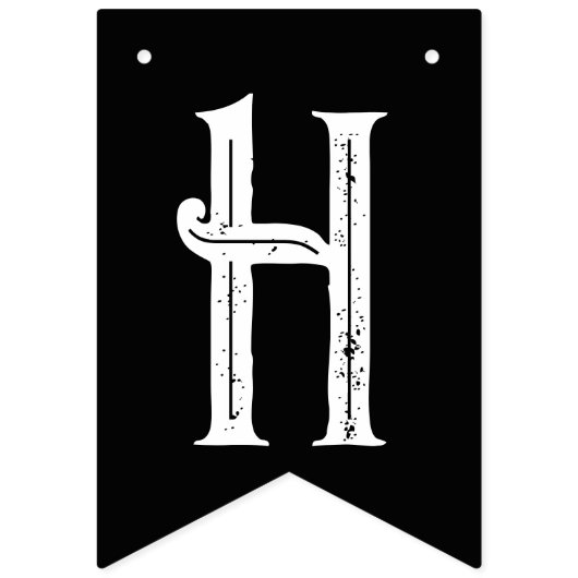 Halloween Verjaardag Gotische Letters Sinaasappel  Vlaggetjes (Tweede vlag)