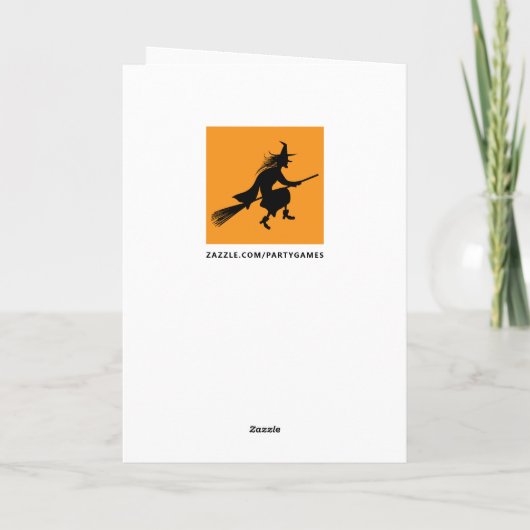 Halloween Verjaardag Grappige Gevouwen Kaart (Achterkant)