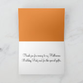 Halloween Verjaardag Jongen Dank u Pompoen Ballonn Kaart (Binnen)