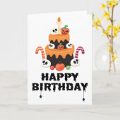 Halloween Verjaardag Kaart - Oktober Verjaardag (Gele Bloem)