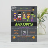 Halloween Verjaardag Kinder Kostuumfeest Kaart (Staand voorkant)