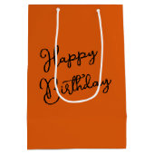 Halloween Verjaardag Kitten op Pompoen Medium Cadeauzakje (Achterkant)