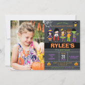 Halloween Verjaardag Kostuum Party Foto Kaart (Voorkant)