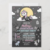 Halloween Verjaardag Kostuum Party Pastel Eenhoorn Kaart (Voorkant)