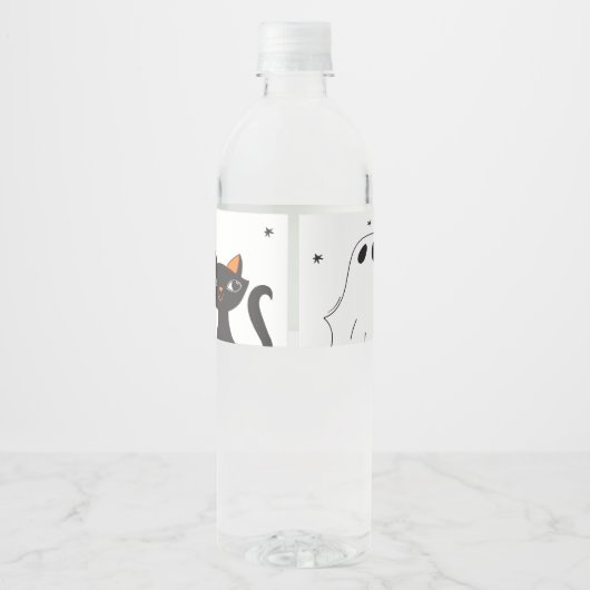 Halloween Verjaardag "Let's Get Spooky" Gothic Waterfles Etiket (Achterkant)