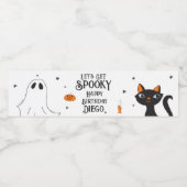 Halloween Verjaardag "Let's Get Spooky" Gothic Waterfles Etiket (Enkel label)