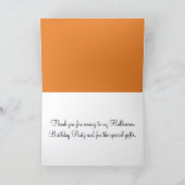 Halloween Verjaardag Meisje Dank u Pompoen Ballonn Kaart (Binnen)