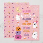 Halloween Verjaardag Meisjes Party Ghosts Pompoen Kaart (Voorkant / Achterkant)