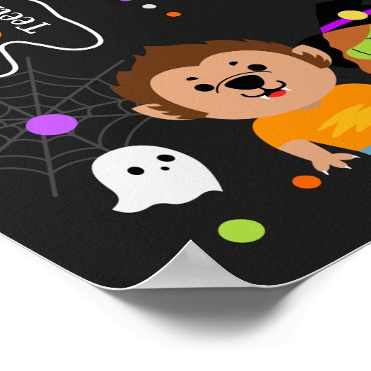 Halloween Verjaardag Milestone Poster elke leeftij (Hoek)