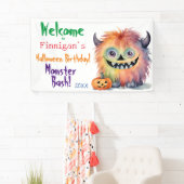 Halloween Verjaardag Monster Bash Spandoek (Insitu)