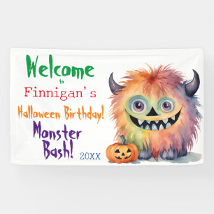 Halloween Verjaardag Monster Bash Spandoek