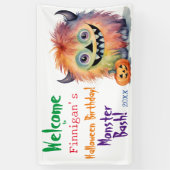 Halloween Verjaardag Monster Bash Spandoek (Verticaal)