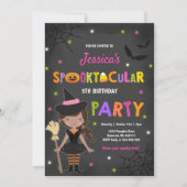 Halloween Verjaardag Nodig Heksenfeest uit Kaart (Voorkant)