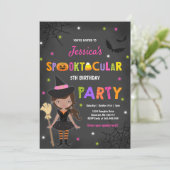 Halloween Verjaardag Nodig Heksenfeest uit Kaart (Staand voorkant)