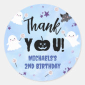 Halloween Verjaardag Party Boy Schattige Spooky Bl Ronde Sticker (Voorkant)