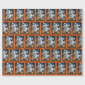 Halloween Verjaardag Personaliseer Naam Spooky Gho Cadeaupapier (Vlak)