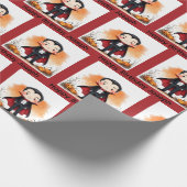 Halloween Verjaardag Personaliseer Naam Vampire Bo Cadeaupapier (Hoek)