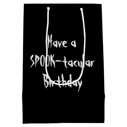 Halloween Verjaardag Roken Schedel Bijten Candy Co Medium Cadeauzakje (Achterkant)