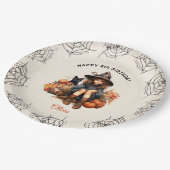 Halloween Verjaardag Schattigee Witch Papier Borde Papieren Bordje (Gekanteld)