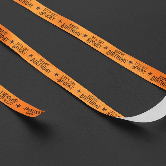Halloween Verjaardag Sinaasappel Let's Get Spooky Grosgrain Lint