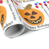 Halloween Verjaardag Sinaasappel Pompoen Cadeaupapier (Rol Hoek)