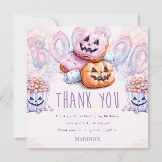 Halloween Verjaardag Sleepover Bedankkaart (Voorkant)