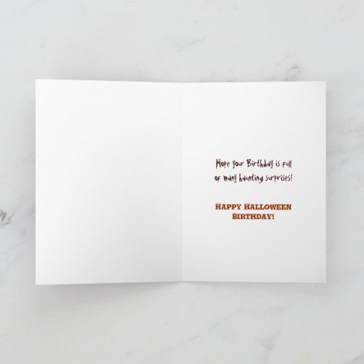 Halloween Verjaardag - Spookachtige Meisjes Kaart (Binnen)