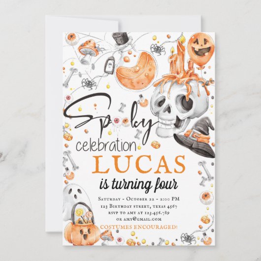 Halloween verjaardag Spooky Celebration Kaart (Voorkant)