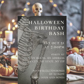 Halloween Verjaardag Spooky Skelet Party Kaart