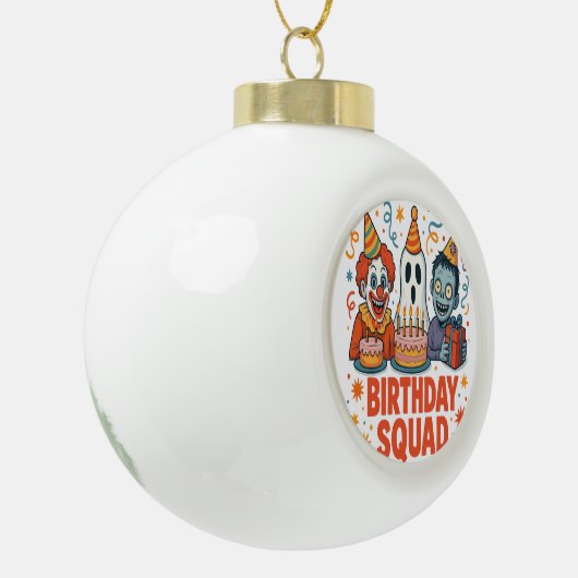 Halloween Verjaardag Squad Creepy Clown Ghost Zomb Keramische Bal Ornament (Links)
