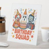 Halloween Verjaardag Squad Creepy Clown Ghost Zomb Reclamebord Met Voetstuk (Insitu)