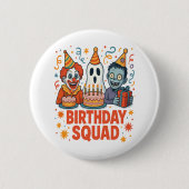 Halloween Verjaardag Squad Creepy Clown Ghost Zomb Ronde Button 5,7 Cm (Voorkant)
