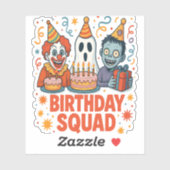 Halloween Verjaardag Squad Creepy Clown Ghost Zomb Sticker (Vel)