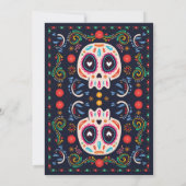 Halloween Verjaardag Sugar Skull Fiesta Mexicaans Kaart (Achterkant)