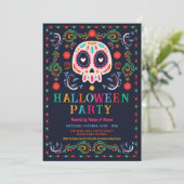 Halloween Verjaardag Sugar Skull Fiesta Mexicaans Kaart (Staand voorkant)
