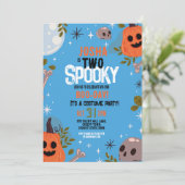 Halloween Verjaardag Twee Jongens Party Ghosts Bla Kaart (Staand voorkant)