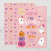 Halloween Verjaardag TWEE Meisjes Party Geesten Po Kaart (Voorkant / Achterkant)