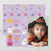 Halloween Verjaardag Twee Meisjes Party Ghosts Fot Kaart (Voorkant / Achterkant)