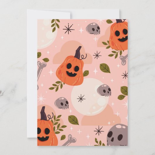 Halloween Verjaardag Twee Meisjes Party Ghosts Roz Kaart (Achterkant)