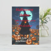 Halloween verjaardag uitnodiging (Staand voorkant)