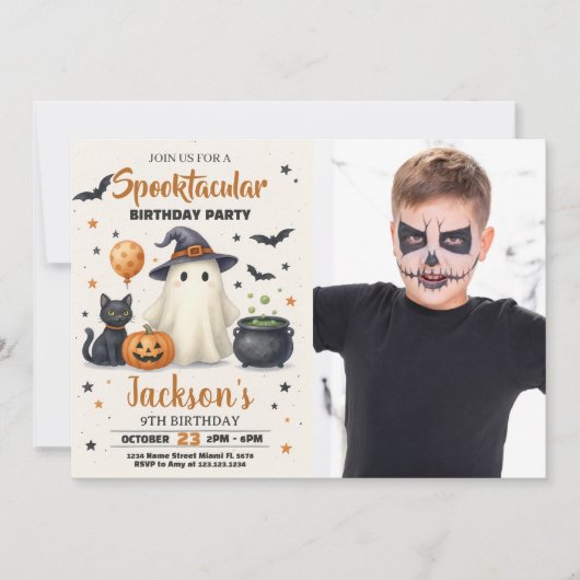 Halloween verjaardag uitnodiging (Voorkant)