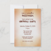 Halloween verjaardag uitnodiging 8 jaar oud (Achterkant)