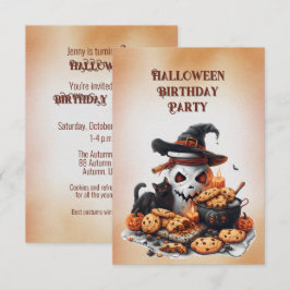 Halloween verjaardag uitnodiging 8 jaar oud