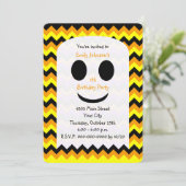 Halloween Verjaardag Uitnodiging Ghost (Staand voorkant)