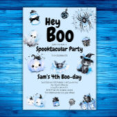 Halloween Verjaardag Uitnodiging Jongens Hey Boo S