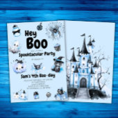 Halloween Verjaardag Uitnodiging Jongens Hey Boo S