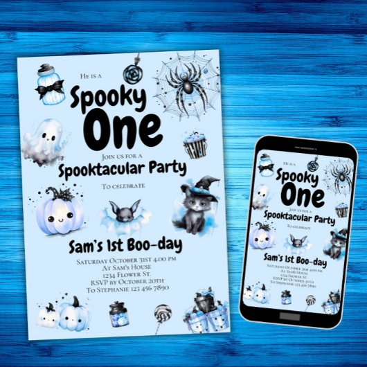 Halloween Verjaardag Uitnodiging Jongens Spooky On